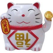 Кот Манэки-нэко на солнечных батареях белый, 120 шт/кор