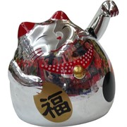 Кот Манэки-неко на батарейках 8 см, 192 шт/кор (цвет зеркальный)