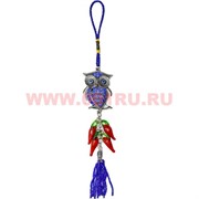 Амулет «сова стразы + перцы» подвеска