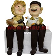 Фигурки с ножками (KL-370) Дед и Баба с гусем цена за пару (24 шт/кор)