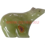 Медведь белый из оникса (15 см длина) 6 дюймов