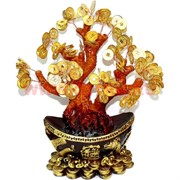 Денежное дерево 29 см с золотыми монетами (GV-33) на слитке