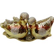 Утки мандаринки из фарфора под золото (123B) 9,5х19 см Утки мандаринки из фарфора под золото (123B) 9,5х19 см