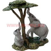 2 слона под деревом из полистоуна (754) 21 см