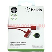 Кабель для iPad "Belkin" цвет красный (iPhone и Samsung mini)