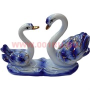 2 лебедя синие, фарфор