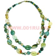 Бусы из натур.агата двойные зеленый цвет