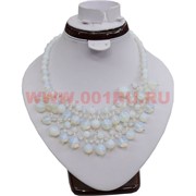 Колье из натурального камня 45 см лунный камень