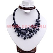 Колье из натурального камня 45 см синий авантюрин