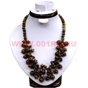 Колье из натурального камня 45 см тигровый глаз