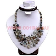 Колье из натурального камня 45 см серый агат