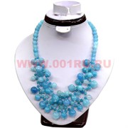 Колье из натурального камня 45 см аквамарин