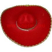 Шляпа-сомбреро красная 54 см диаметр