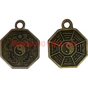 Монета-подвеска бронзовая Инь Ян багуа 2,4x2,1 см 500 шт/упаковка