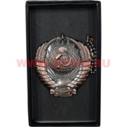 Зажигалка газовая турбо &quot;герб СССР&quot; в коробочке