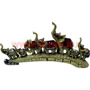 7 слонов на мосту из полистоуна 22х43 см