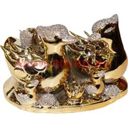 Уточки-мандаринки из фарфора под золото (909) 7х11 см