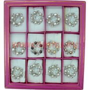 Брошь из речного жемчуга со стразами &quot;венок&quot;, цена за 12 штук