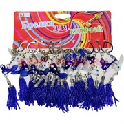 Брелок (KL-720) птичка 2 цвета с бусинами, цена за 120 шт (2160 шт/кор)