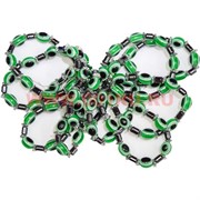 Браслет (BS-19) из гематита и сглаза, цена за 100 шт (зеленый цвет)