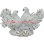 Два голубя со стразами (150K) с перьями (фарфор) 9 см высота