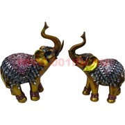 Слоники из полистоуна (702) с попонами, пара (19,5 см высота)