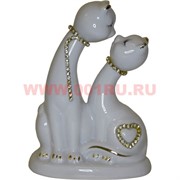 Парочка кошек 12,5 см из фарфора со стразами (KL-280)