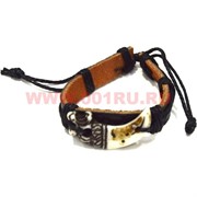 Браслет кожаный с клыком 12 шт/уп виды в ассортименте