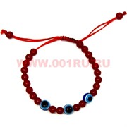 Браслет «сердолик и сглаз» с красной ниткой