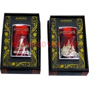 Зажигалка с российской символикой под красное дерево,рисунки миксом