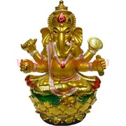 Нецке, Ганеша на лотосе 17 см под золото