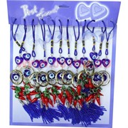 Амулет от сглаза &quot;сердце с бусиной в круге с перцами&quot; (NS-151A) цена за 12 штук