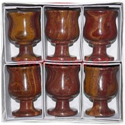 Набор из оникса 6 бокалов 8см (2х3) &quot;тюльпан&quot; в картонной упаковке