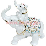 Слониха со слоненком со стразами из фарфора 14 см