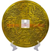 Монета бронзовая 19 см диаметр на подставке