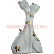 Две кошечки белые 21 см, фарфор