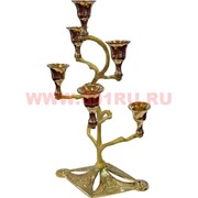 Подсвечник на 6 свечей 29 см из латуни (Индия)