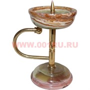 Подсвечник с металлической ручкой из оникса