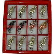 Брошь из речного жемчуга (перламутр, мельхиор) цена за 12 шт