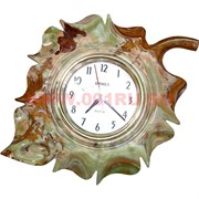 Часы из оникса настенные "Лист" 12 дюймов