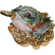 Жаба Фэншуй с монетой из фарфора 6,5 см высота (3070)