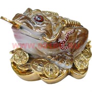 Жаба Феншуй с монетой из фарфора 9,5 см высота (60611)