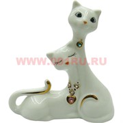 Фарфор, влюбленные кошки со стразами 11см