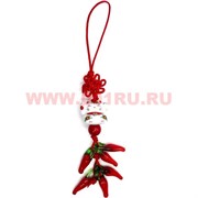 Подвеска на сотовый "Кот манэки фарфоровый с перцами" 10 шт/упаковка