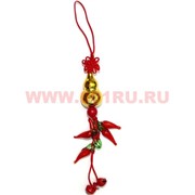 Подвеска Фэн Шуй "тыква горлянка золотая с перцами", цена за 10 шт