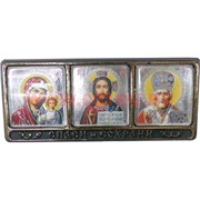 Амулет православный на липучке &quot;триптих&quot; серебряный, цена за 25 штук