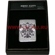 Зажигалка USB Hong Xuan серебристая "Герб"