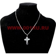 Подвеска из гематита "крестик" православный