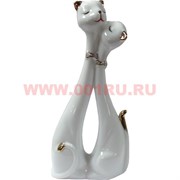 Пара кошечек "Нежность" 20см (белые), белый фарфор