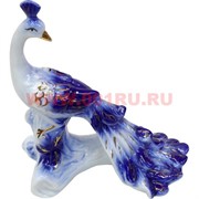 Павлин из фарфора под &quot;гжель&quot; 14 см высота (96 шт/кор)